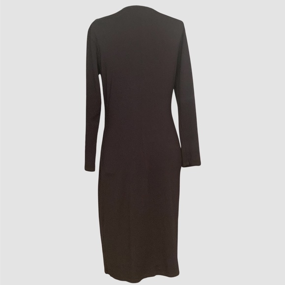 Velvet by Graham and Spencer Plum Grey Front Wrap Jersey Bodycon Sheath Dress M - Picture 7 of 13